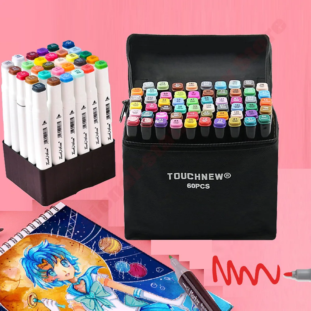 

Touchthree Single Colors Sketch Markers Alcohol Based Dual Head Brush Markers Pen For Animation Drawing Manga Art Supplies