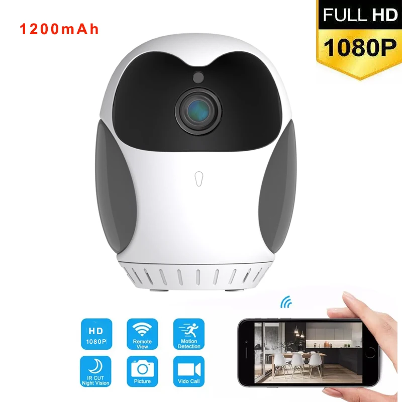 

1200mAh 1080P WiFi Mini Camera AI Motion Detection Micro Camcorder Focal 360 degree Rotate CCTV Security Monitor Night Vision