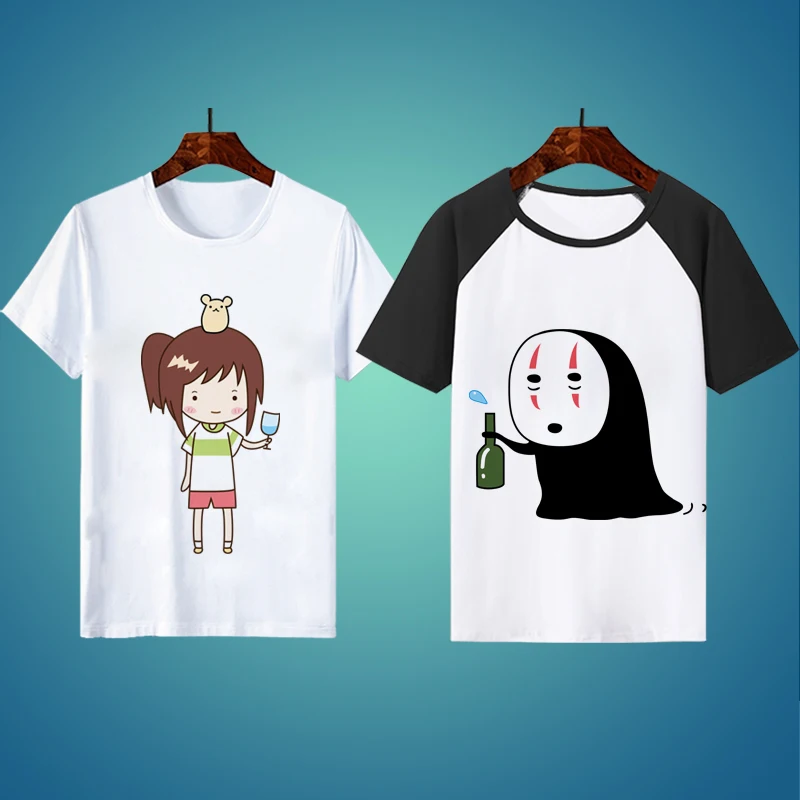 Футболка для косплея Spirited Away Огино чихиро летняя футболка с японским аниме No Face Man