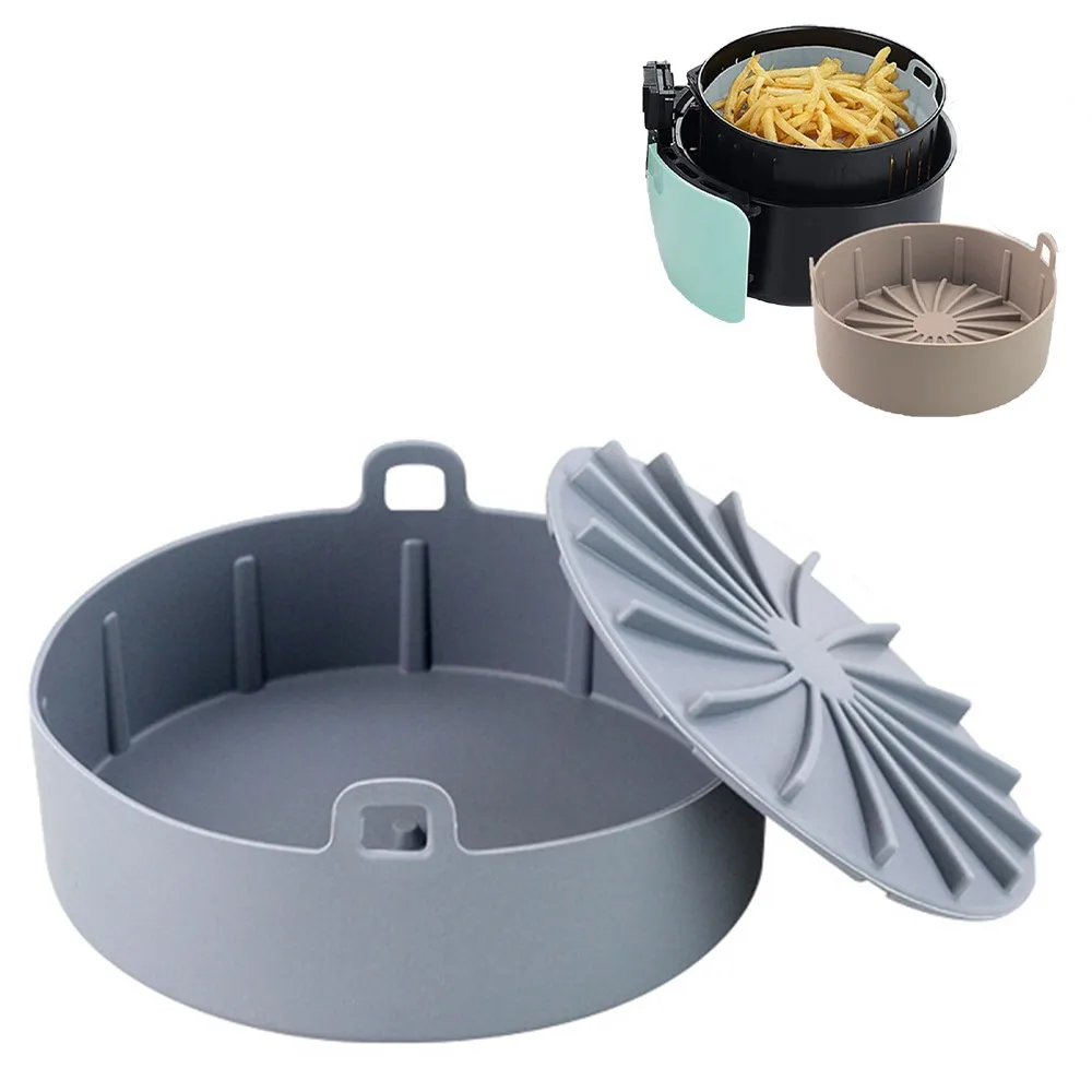 

Air Fryer Silicone Pot Baking Tools Reusable Baking Basket Pizza Plate Grill Pot Kitchen Cake Bakeware Fryer Accessories