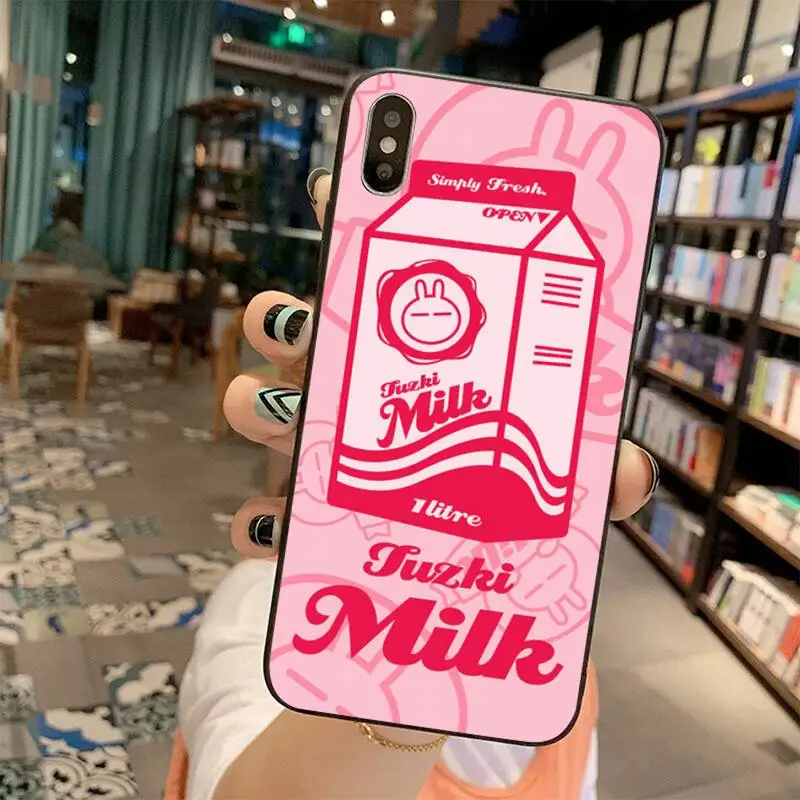 Pink Strawberry Milk Cover Black Soft Shell Phone Case for iPhone 11 pro XS MAX 8 7 6 6S Plus X 5S SE 2020 XR case | Мобильные