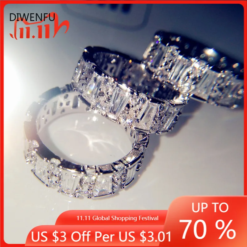 

Sterling Silver 925 cushion Diamond Rings for Women Silver Wedding Rings Filled Womens Couple Wedding Diamond jewelry Women