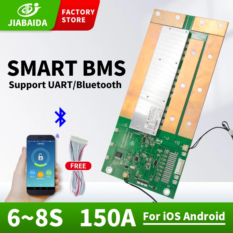 JBD Smart Bms 24 В 150 А литий ионный Аккумулятор Lifepo4 8S с Uart Bluetooth высокой мощности для