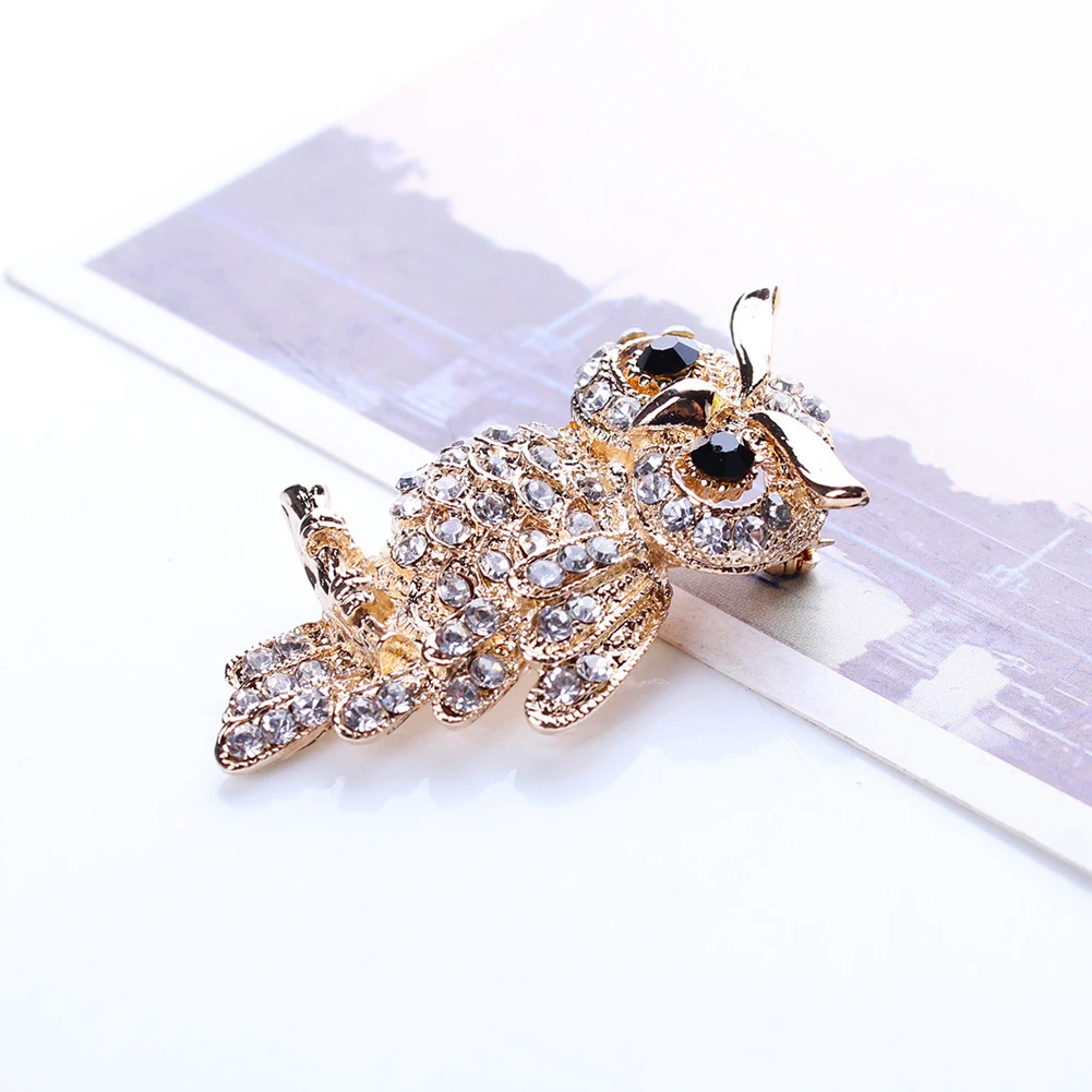 

Fashion Delicate Owl Brooches Korean Trendy Zinc Alloy Imitation Rhinestone Brooch Badge Pin Women Man Gifts Accessories
