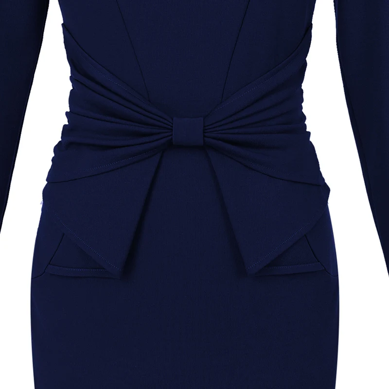 Vfemage Винтаж одноцветное цвет печати рюшами Лук носить на работу молнии vestidos Bodycon Офис Вечерние Партии Женское облегающее платье 361
