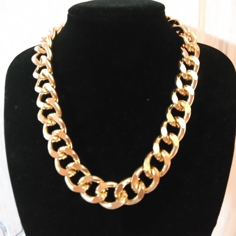 Европейское и американское панк кубинское колье большая массивная алюминиевая