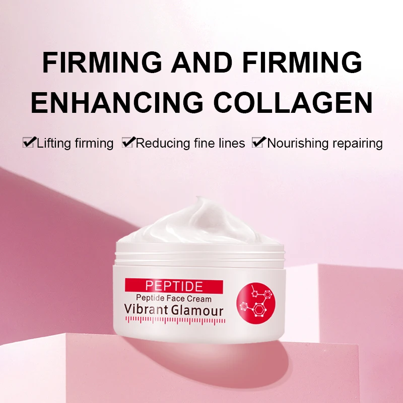 

VIBRANT GLAMOUR Peptide Face Cream Anti Aging Wrinkle Lift Firming Anti Acne Whitening Moisturizing Nourish Facial Skin Care 30g