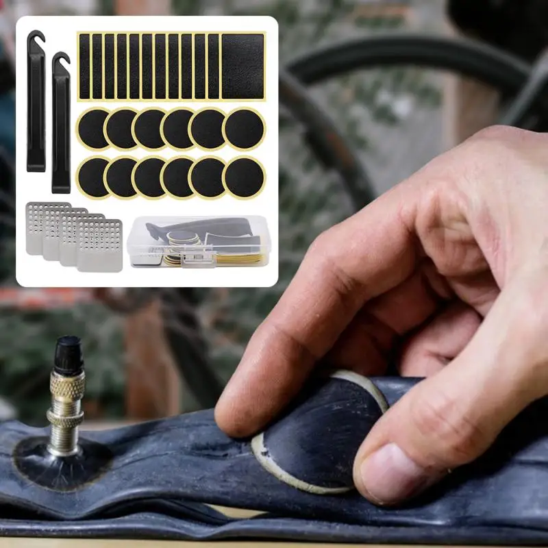 

Tire Repair Stickers Convenient Bicycle Tire Patch Kit Bike Bicycle Cycling Tire Repair Kit Tool Set Inner Tube Patching Tools