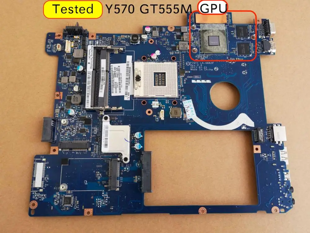 

Материнская плата для ноутбука Lenovo Y570 PIQY1 LA-6882P с видеокартой GT555M