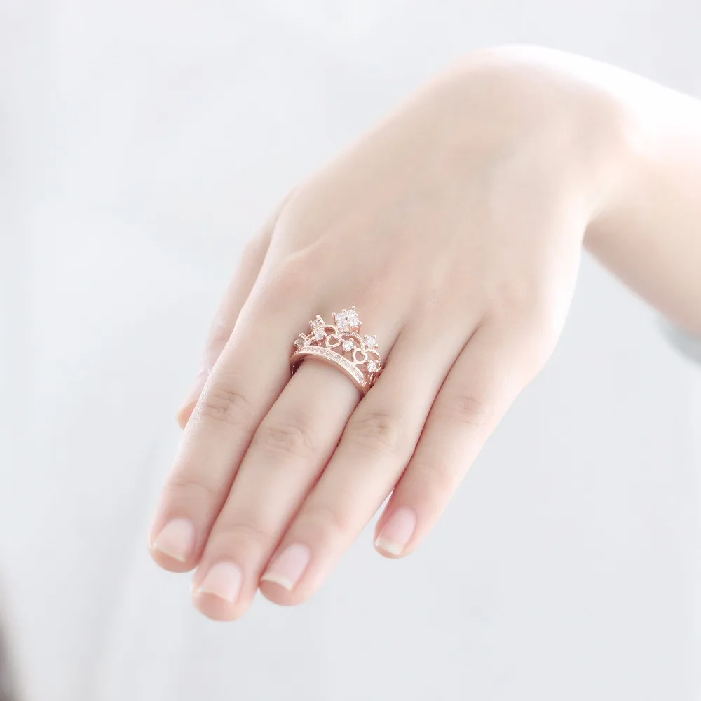 USPS доставка Обручальные кольца в виде короны для женщин ювелирные изделия