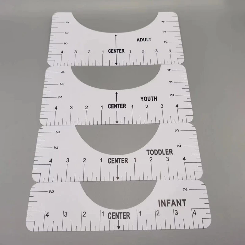 

4 pack T-Shirt Alignment Ruler, Craft Ruler with Guide Tool for Making Fashion C