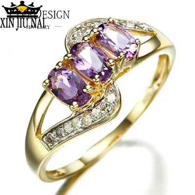 Хит продаж европейские кольца на палец для женщин Фиолетовый Цирконий класса ААА