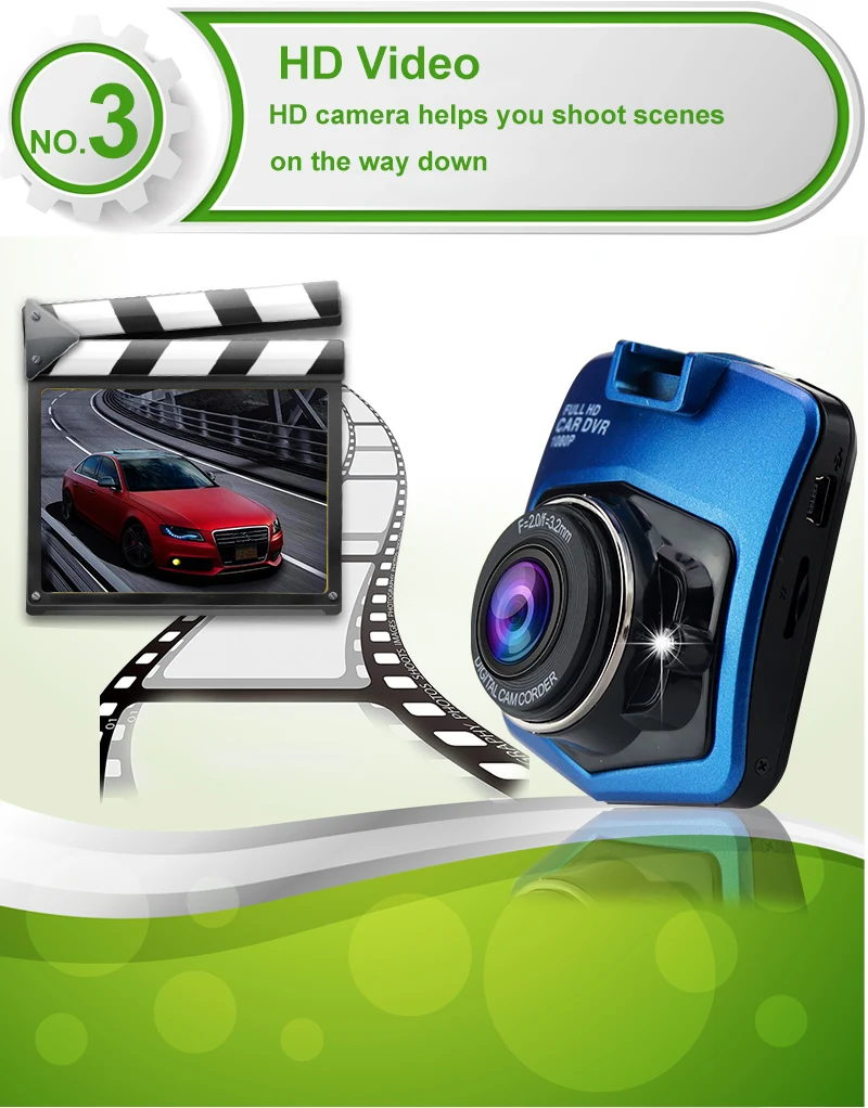 Автомобильный видеорегистратор Камера GT300 видеокамера 1080P Full HD видео регистратор парковки рекордер ночного видения g-сенсор видеорегистратор для автомобиля камера