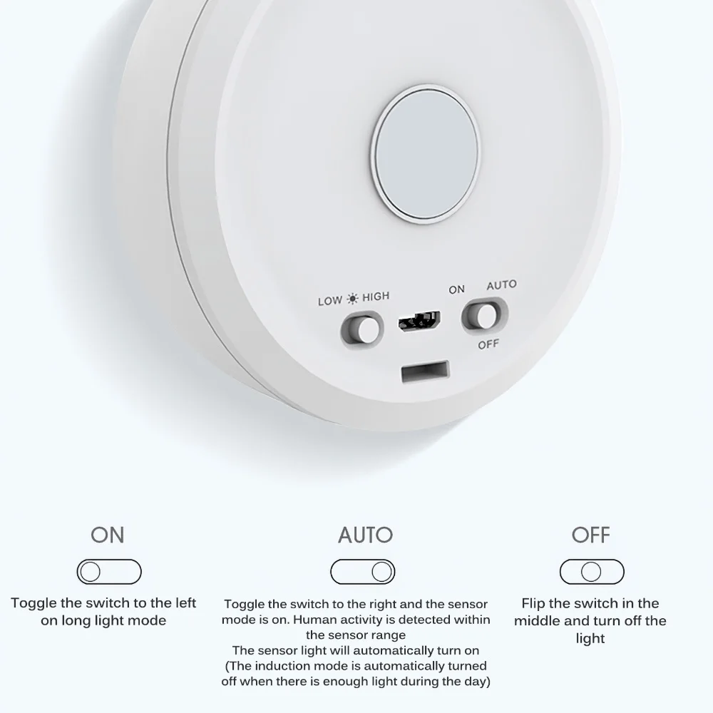 Ночник с теплым светом три режима питание от аккумулятора USB-зарядка светильник