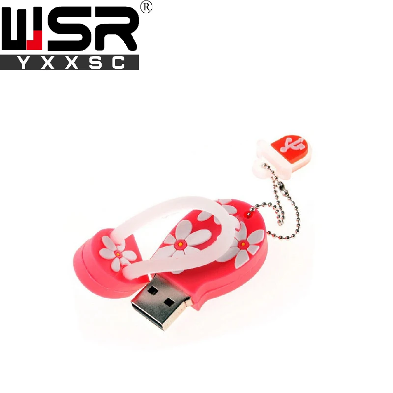 Usb 2.0 флеш накопитель с мультяшными шлепанцами 32 ГБ 64 128 высокоскоростной usb