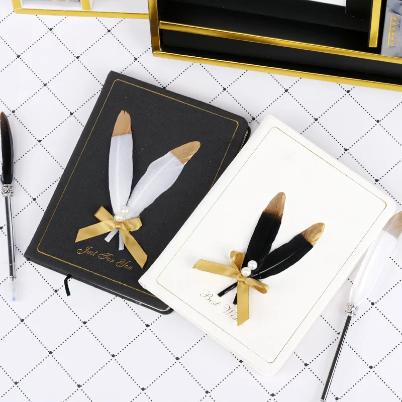 Креативный набор перьев для ноутбука перламутровый бант блокнот ручка