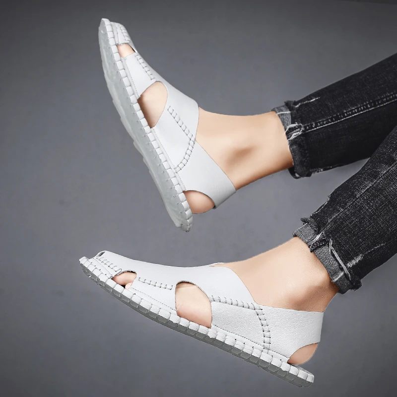 

White Leather Shoes Men Comfortable Casual Shoes Men Breathable White Black Leather Zapatos Informales De Hombre Sport For