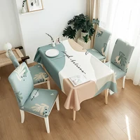 home tablecloth simple rectangular cloth cotton and linen coffee table cloth waterproof dining table tablecloth chair cover set