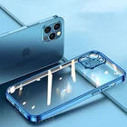 Роскошный прозрачный чехол с квадратной рамкой для iPhone 12 11 Pro Max Mini X XS XR 6S 7 8 Plus SE 2020, прозрачный мягкий силиконовый чехол