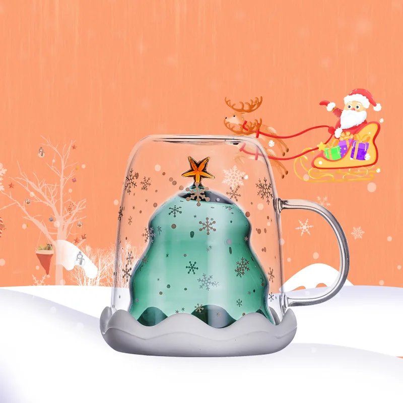 Новый продукт рождественское стекло Двухслойное пожелание 300 мл Термостойкое