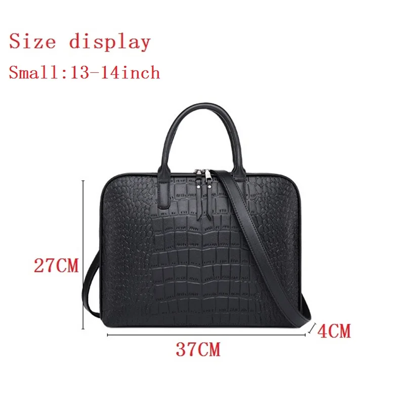 New Women's Business Briefcase Leather Handbag Female Totes 15.6 14 Inch Laptop Bag Shoulder Office Bags For Men's Briefcases