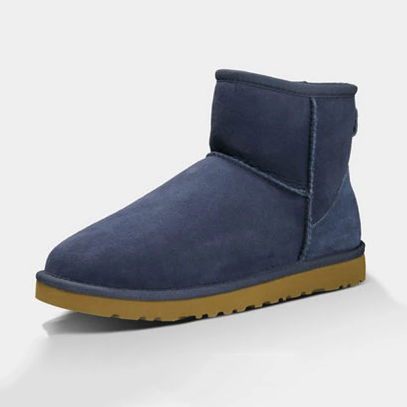 Navy Blue Зимние ботинки наивысшего качества из натуральной овечьей кожи; теплые зимние ботинки; водонепроницаемые женские ботинки; ботильоны; - Цвет: Navy Blue