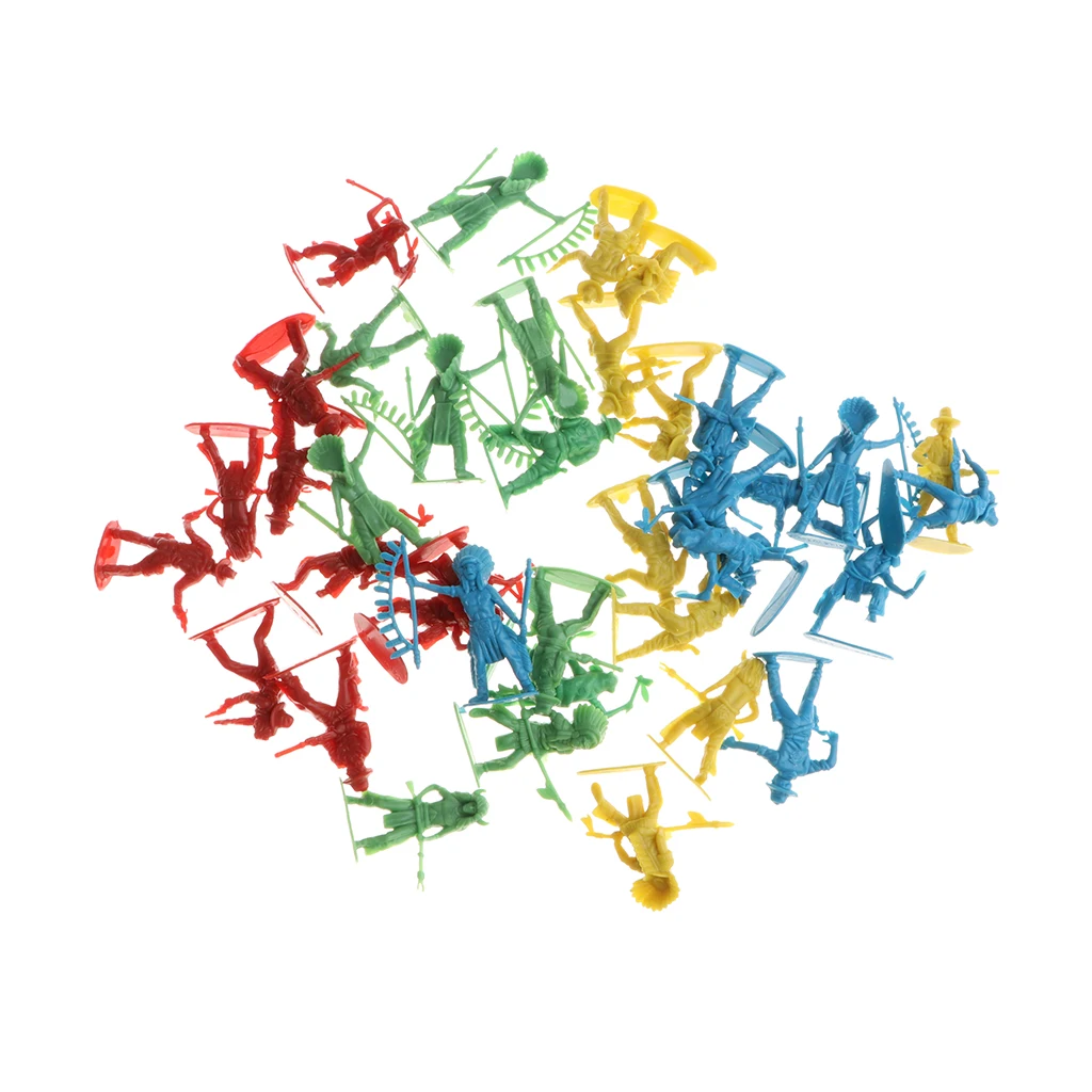 Набор из 40 шт. пластиковые 5 см армейские игрушки для индейцев солдат армейская