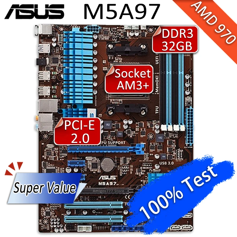 

Socket AM3+ Asus M5A97 Motherboard AMD 970 DDR3 32GB CrossFireX PCI-E 2.0 Support AMD FX/Phenom II/Athlon II CPU 970 Placa-mãe