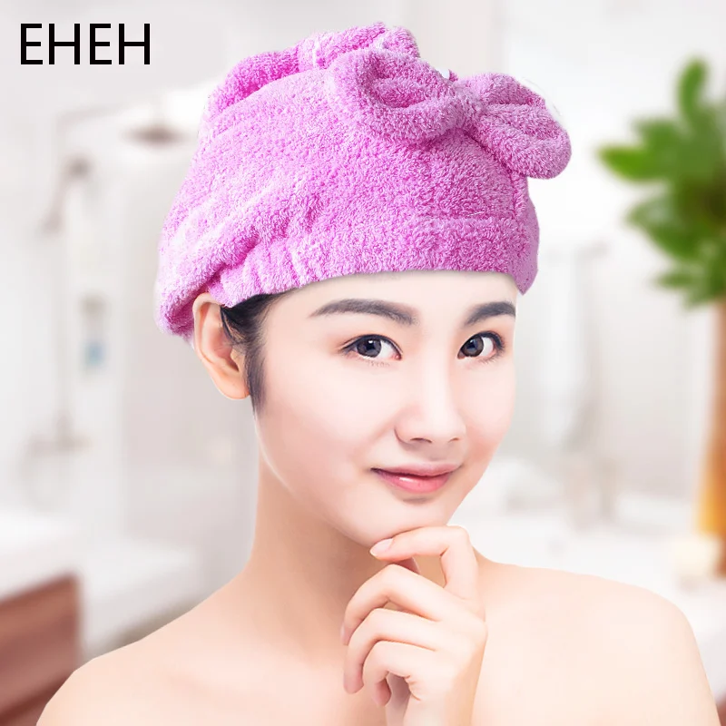 

EHEH Ladies Soft Fluffy Shower Cap Drying Hair Cap Super Absorption Adult Cute Bath Towel Fast Drying Hair Turban Shampoo Towel