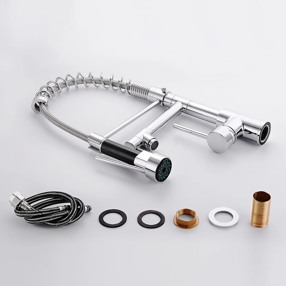 Кухонный кран выдвижной пружинный смеситель для горячей и холодной воды