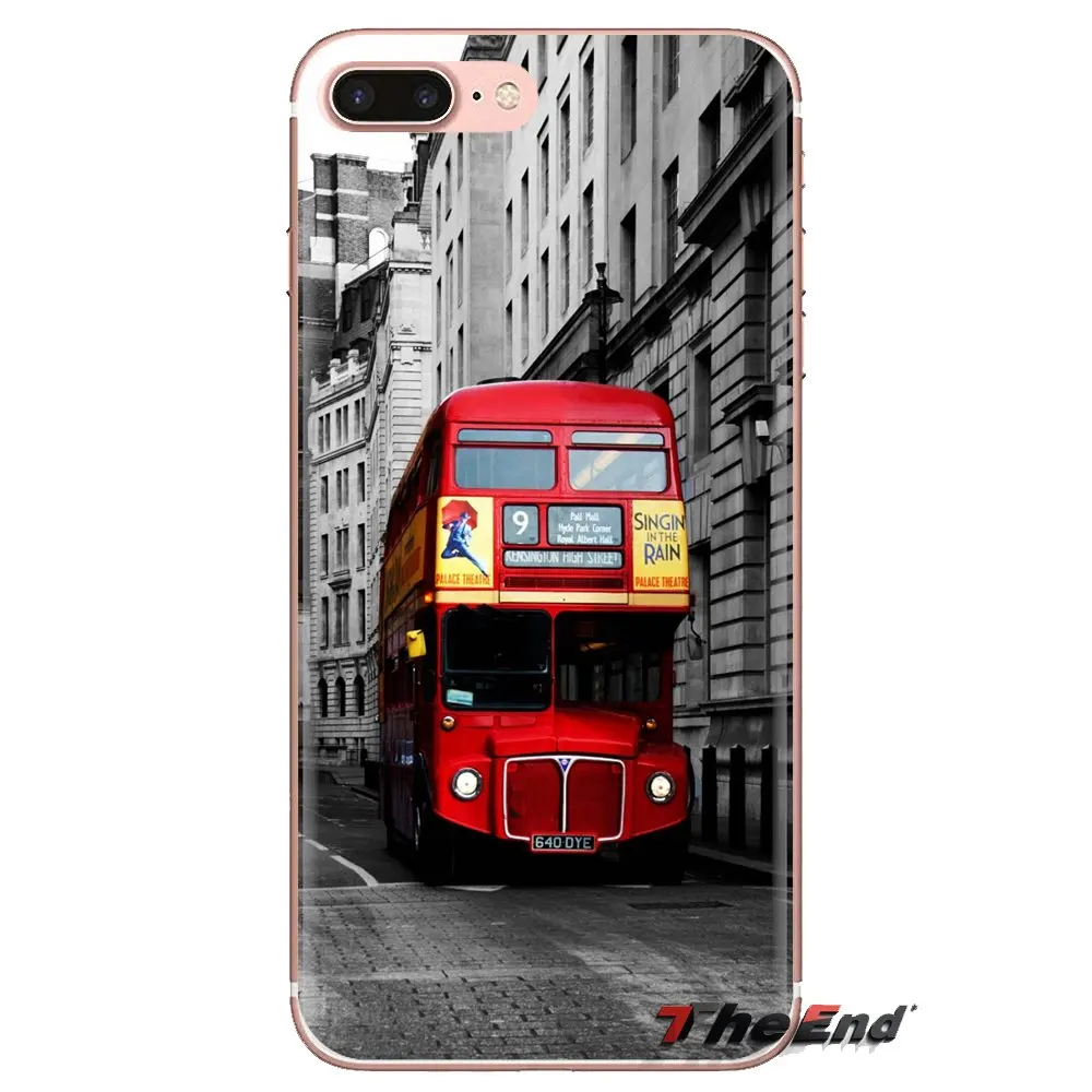 For Samsung Galaxy S3 S4 S5 Mini S6 S7 Edge S8 S9 S10 Plus Note 3 4 5 8 9 UK London Red Bus Big Ben Soft Transparent Shell Cases |