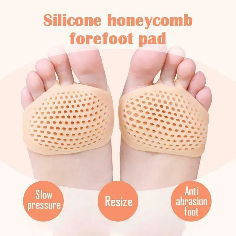 

2021 Newest Hot Silicone Honeycomb Forefoot Pad Foot Versatile Use Reusable Pain Relief