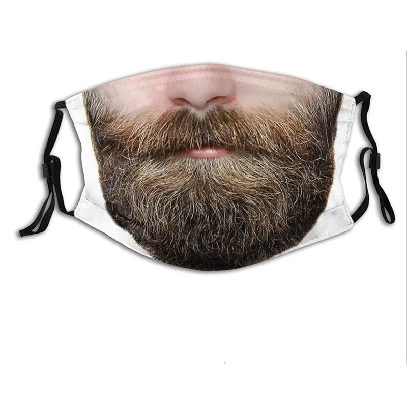 

Funny Face Mask Adult Prank Women Man Print Mouth Cover Mascarilla Reutilizable Reusable 1pcs Party Face Mask cosplay mask