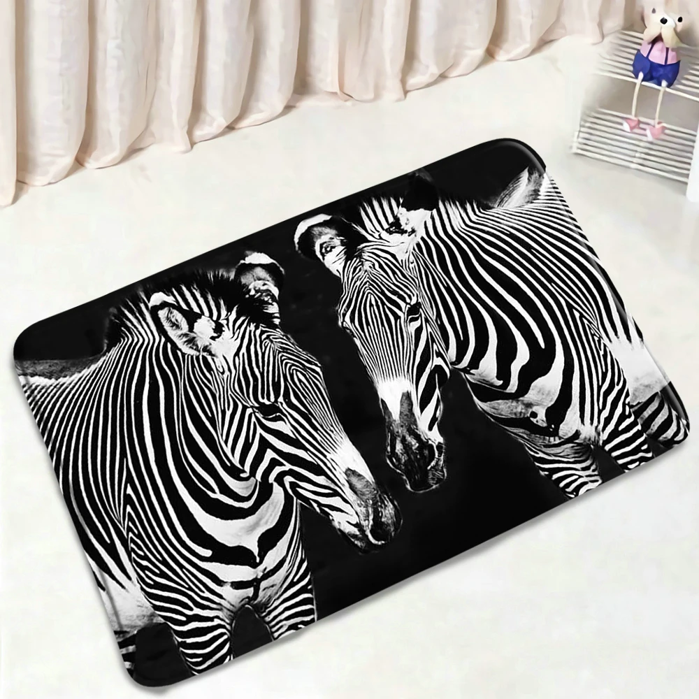 Коврики для ванной Zebra абсорбирующие животные Нескользящие фланелевые коврики