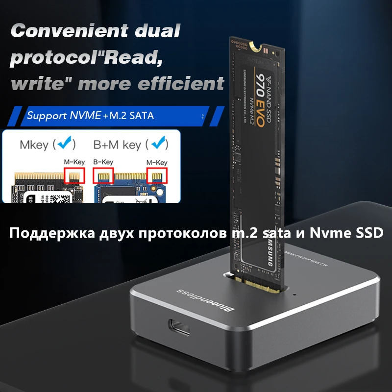 Blueendless двухпротокольный SSD m.2 ssd чехол usb 3. 0 NVME + NGFF с M ключом B &amp ключ корпус