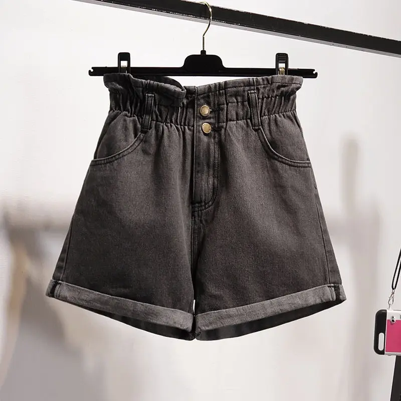 

Plus Size Women's Summer Denim Shorts Women Korean Style Loose High Waist Wide Leg Pants Short Jeans Women 2021 New