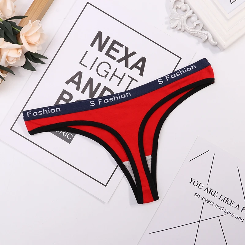 

Women's Underpants Sexy Lingerie Cotton G-String Panties Comfortable Thong Low-Rise Underwear Women Fashion Intimates 6Pcs