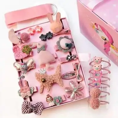 24 шт./компл. Детские Заколки для волос с персонажами из мультфильмов для детей, повязка на голову, повязка для малышей милое платье с бантом с цветочным рисунком детские заколки-пряжки для волос Головные уборы Детские аксессуары для волос - Цвет: C