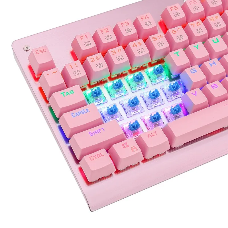 Z77 Eagle Tenkeyless Gaming Keyboard Mechanical Outemu Switch LED Backlighting 87 Key Aluminum for Gamer Typist PC Pink | Компьютеры и