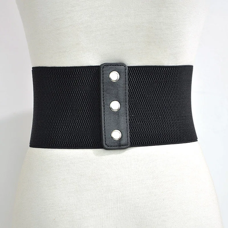 Модный женский пояс классический ремень однотонный черный широкий поясной