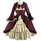 Костюм на Хэллоуин, викторианское платье лолиты с оборками, кружевное платье с рукавом-бабочкой, готическое средневековое платье для косплея, вечернее платье принцессы, платье
