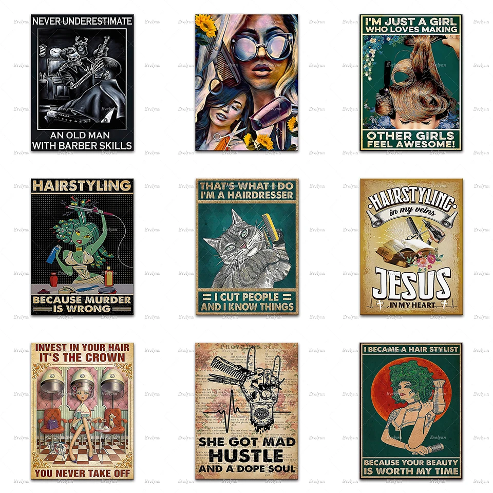 

Hair Styling In My Veins Jesus In My Heart Poster,Beauty Salon,Salon Decor,Hair Stylist Quote,Home Decor Canvas Wall Art Prints