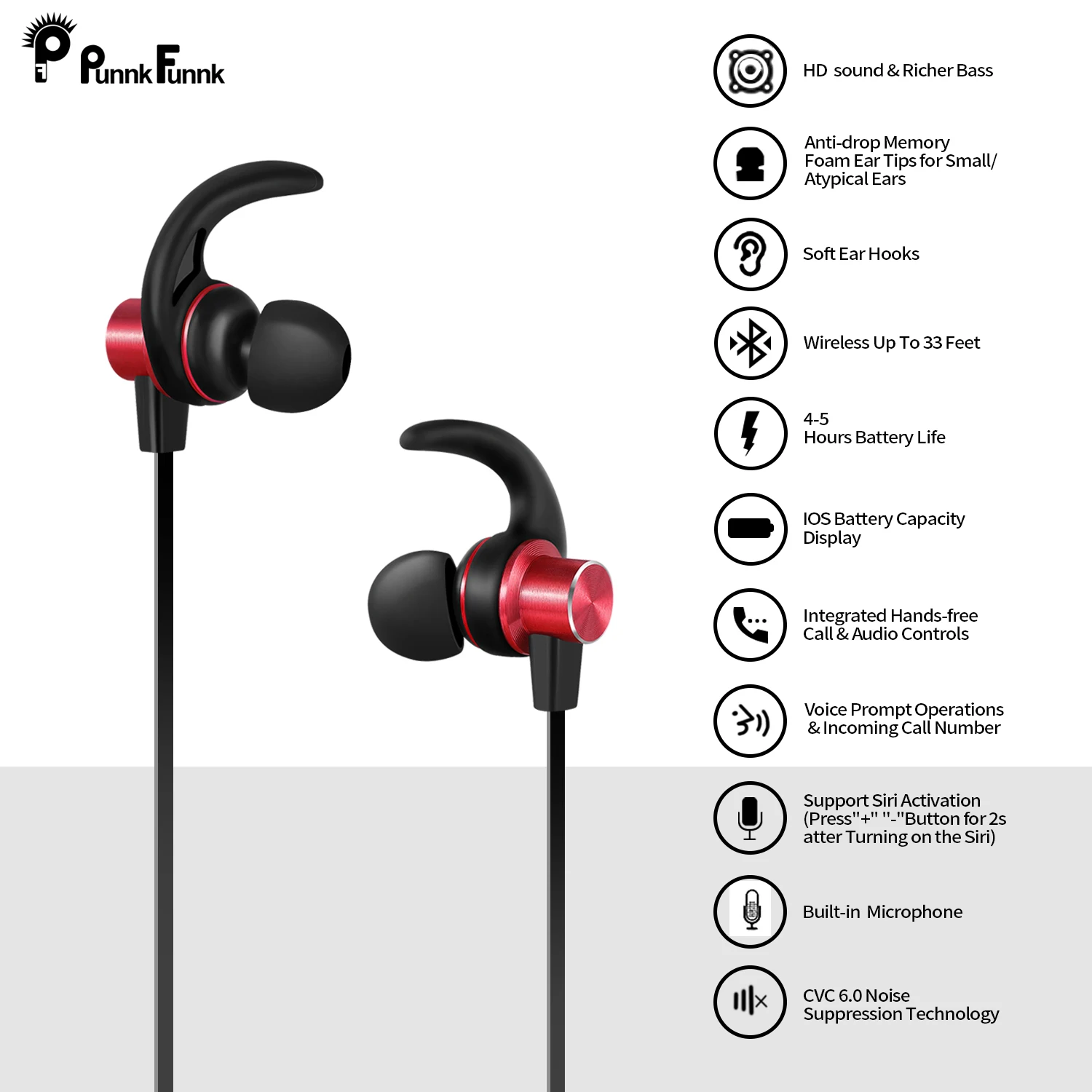 PunnkFunnk беспроводные наушники Бас Спорт Bluetooth 5,0 ожерелье гарнитура Auriculares беспроводной шлем с микрофоном и регулятором громкости