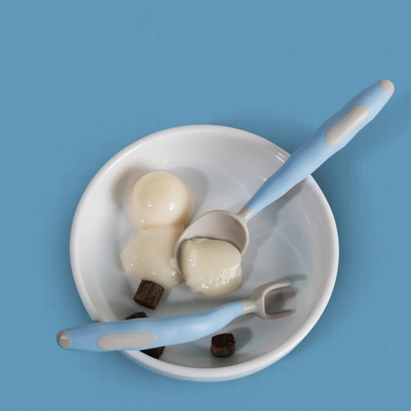 

Baby Twist Spoon Fork Suit Bendable Soft Head Food Supplement Fork Tableware Soft Non-slip Auxiliary Feeding Baby Training Dishe