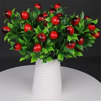 7pcs fake fruit bunch 13 39 length simulation foam orangechilipomegranate for wedding home decorative artificial plants