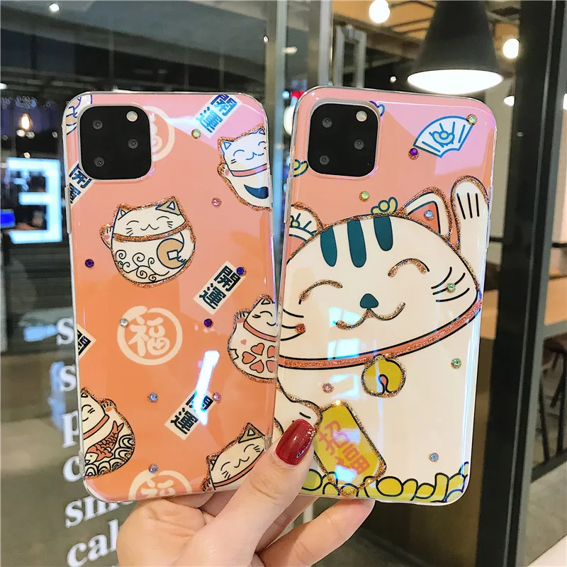 For iphone 11 pro Max Bling Sailor Moon Case X XR XS 6 7 8plus Cartoon Crayon Shin Chan soft TPU back cover |
