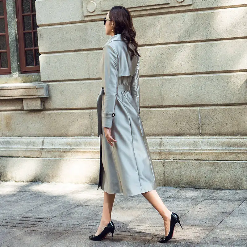 Тренч Женский 2019 новый осенний темперамент ветрозащитные пальто Дамская мода