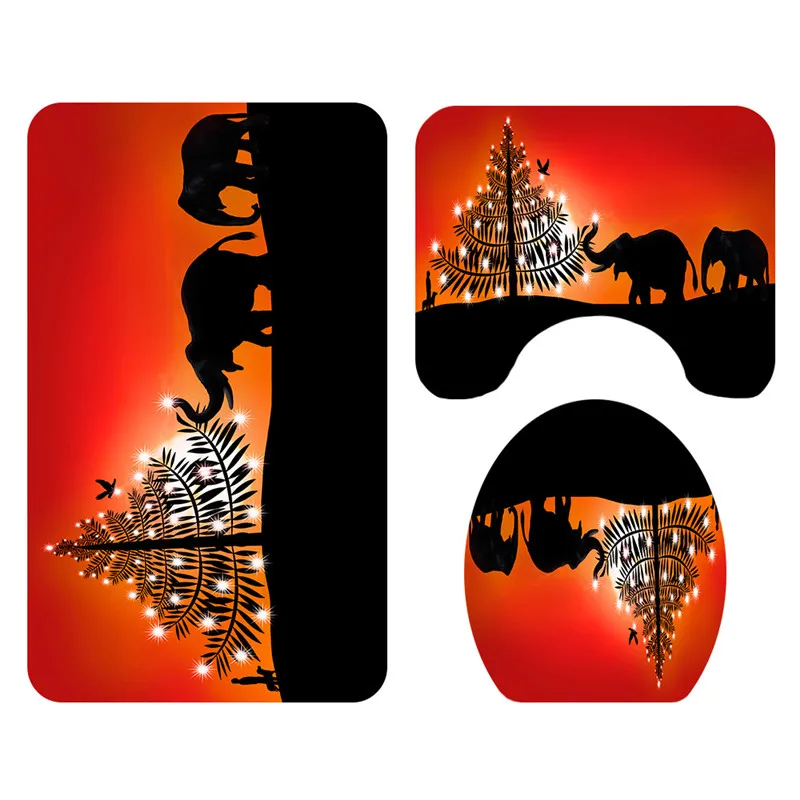 Рождественские коврики украшения олень белка слон коврик для ванной туалета