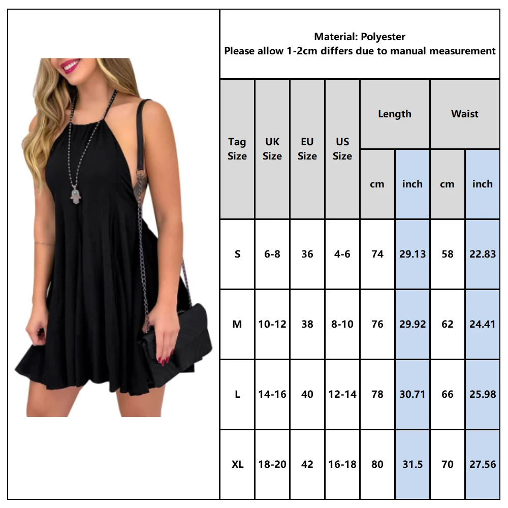 

Off Shoulder Ladies Solid Black Halter Loose Dress Women Sexy Backless Bohemian Mini Dress for Female Holiday Beach Sundress D30