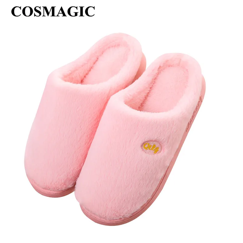 COSMAGIC/Новинка 2019 года зимние женские плюшевые домашние тапочки теплые